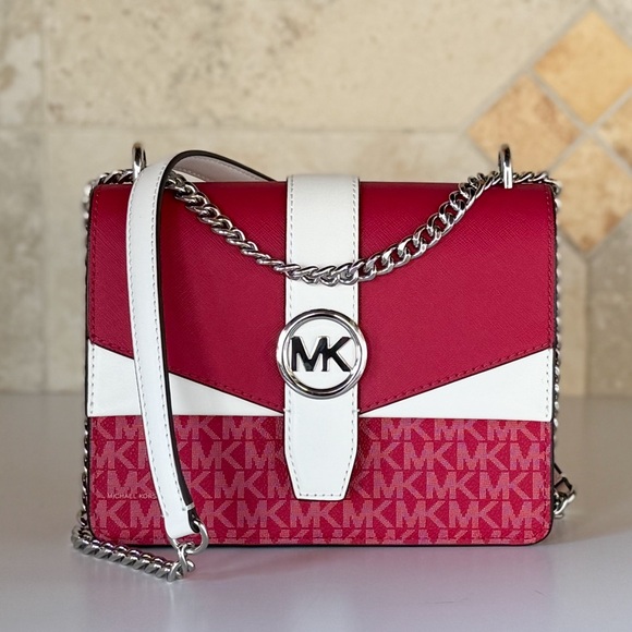 Michael Kors Greenwich SM Crossbody Bag MK Dark Raspberry Multi